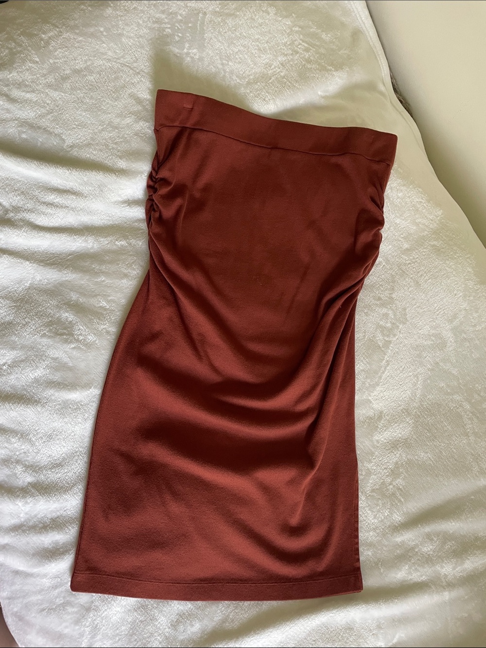 Michael Stars Ribbed Skirt in Rust